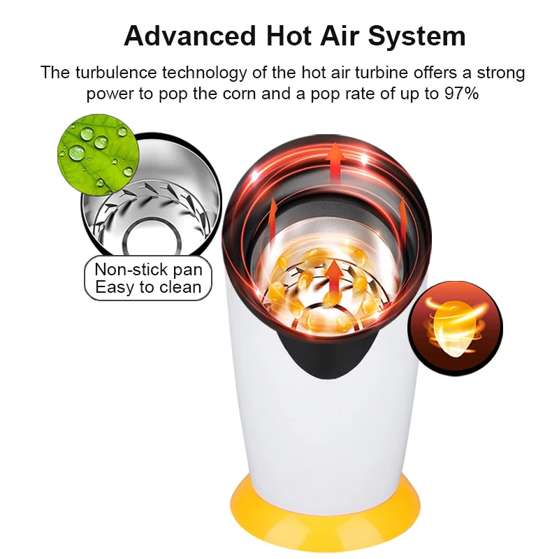 Electric Popcorn Machine Household Mini EU Electric Automatic Popcorn Maker with A Swirl The Non-stick Liner DIY Corn Popper popcorn popper