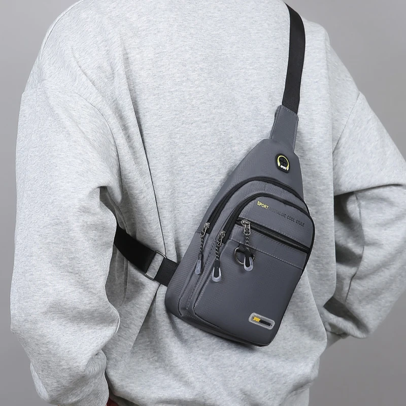 Men's chest bag - multifunctional multi compartment chest bag, durable nylon for outdoor travel, hiking and daily use, sports de
