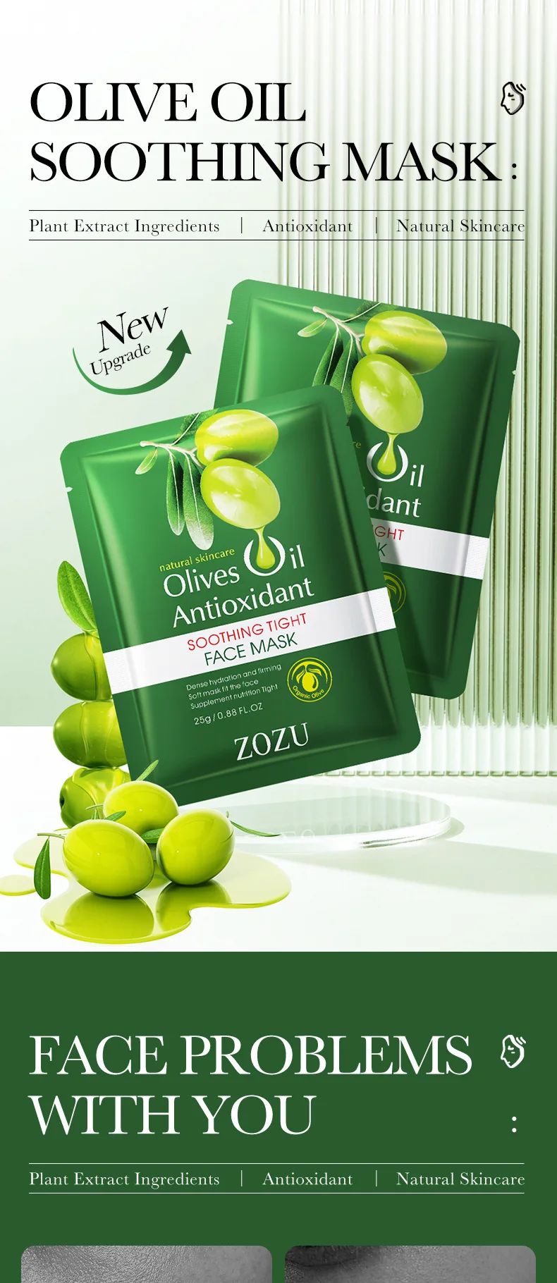 Anti-Aging Whitening Olive Facial Mask Moisturizing