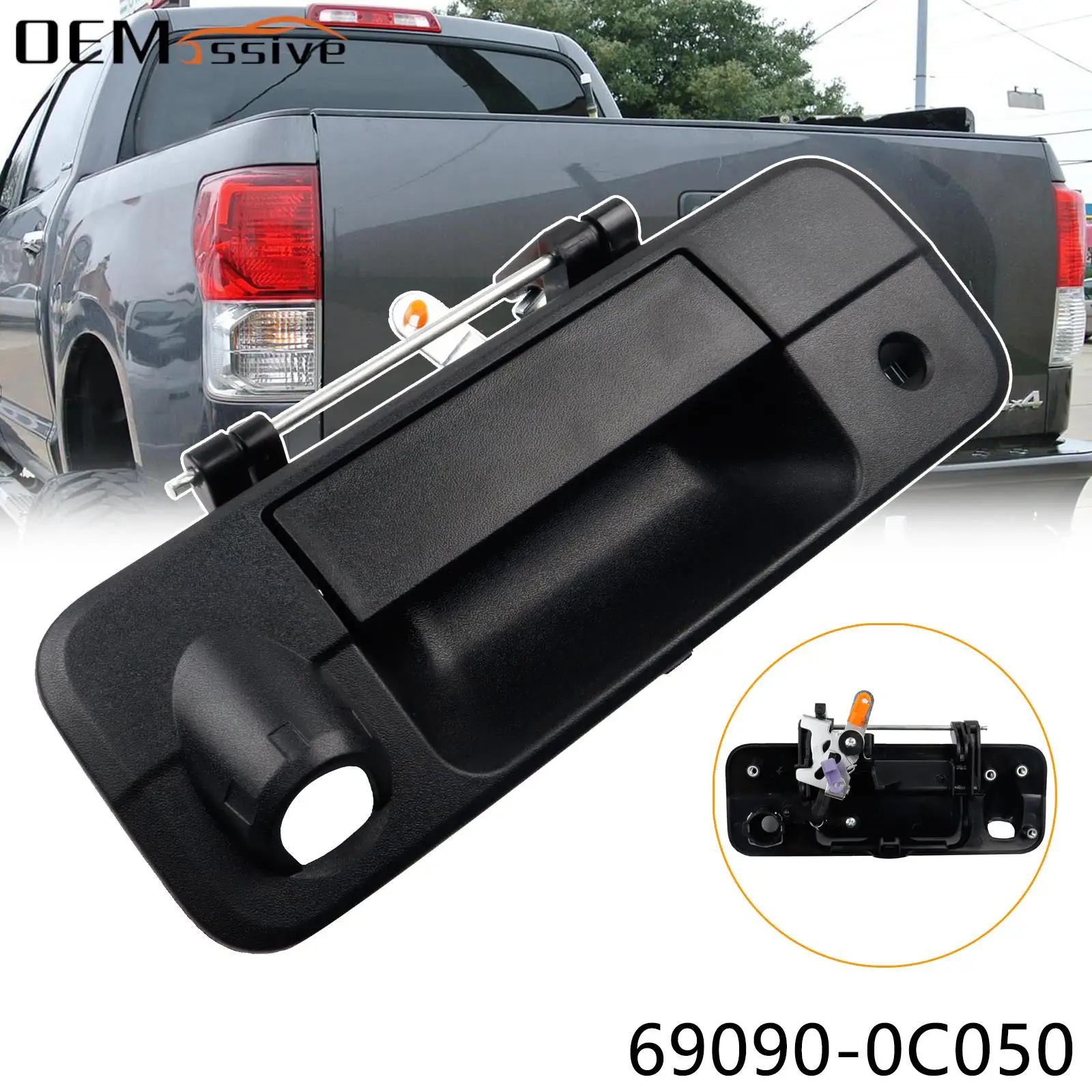 

Ручка для задней двери для Toyota Tundra 2007-2013, защелка для подъемной двери с ключом, задняя экстерьерная текстурированная дверная ручка, автомобильные аксессуары