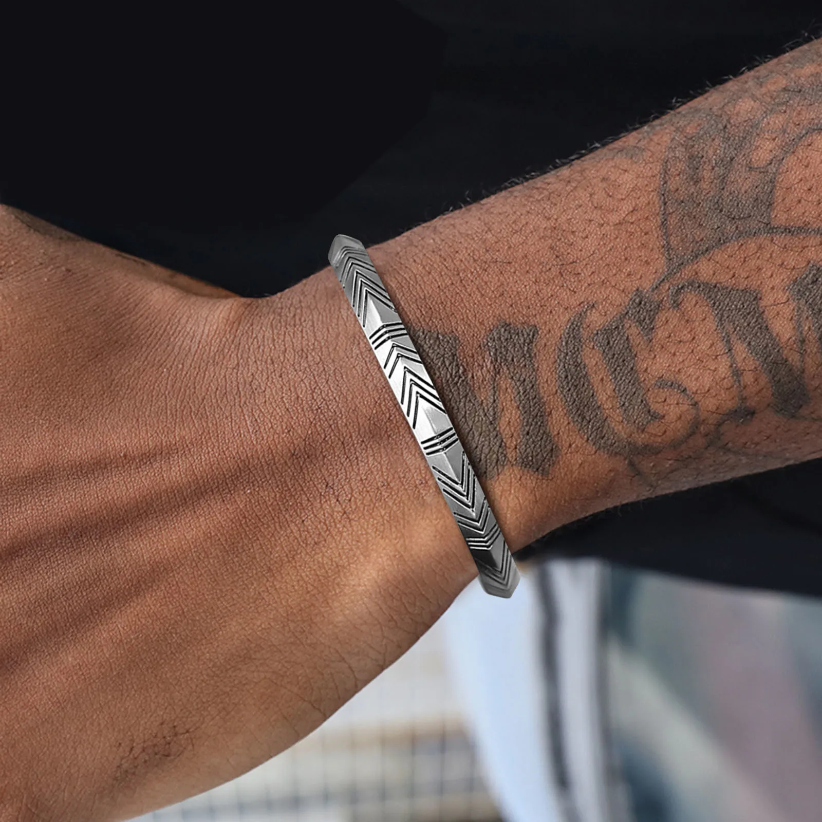 Vnox Men's Viking Cuff Bracelet Bangle Retro Tone Stainless Steel Unisex Jewelry