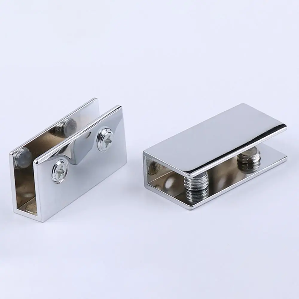 Zinc Alloy Glass Clamp Panel Bracket Nickel Finish Shelf Holder Support For 6-12mm Furniture Hardware Practical Home Improvement glass clamp