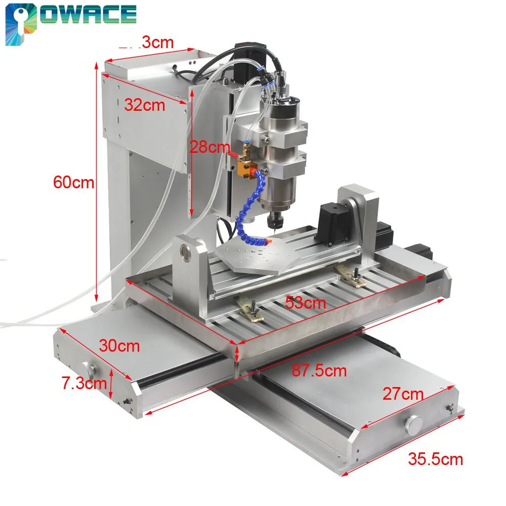 

CNC 5 Axis 6040 USB MACH3 Router Metal Milling Engraving Cutting Machine 220V/110V Rotary Table Cyclmotion Control Card