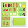 Children Hamburger Pretend Play Cooking Toys Set Mini Simulation Food Kitchen Toys For Girls Sandwich Fries Burger Assembly Game 5