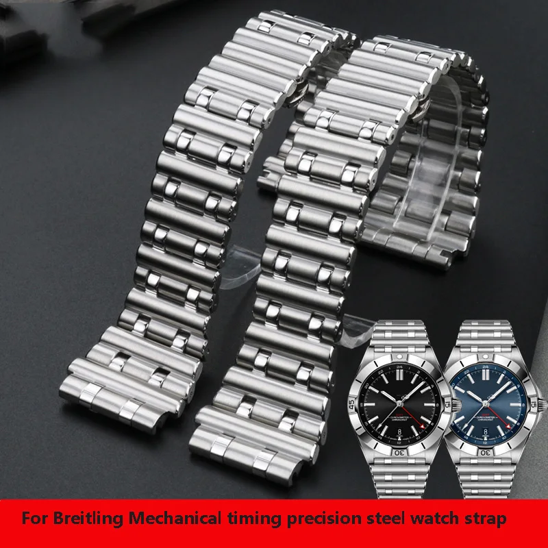 Cinturino Per Orologio In Acciaio Inossidabile Solido Da 24Mm Per Cinturino Con Cinturino Avenger Superocean Navitimer Con Temporizzazione Meccanica B