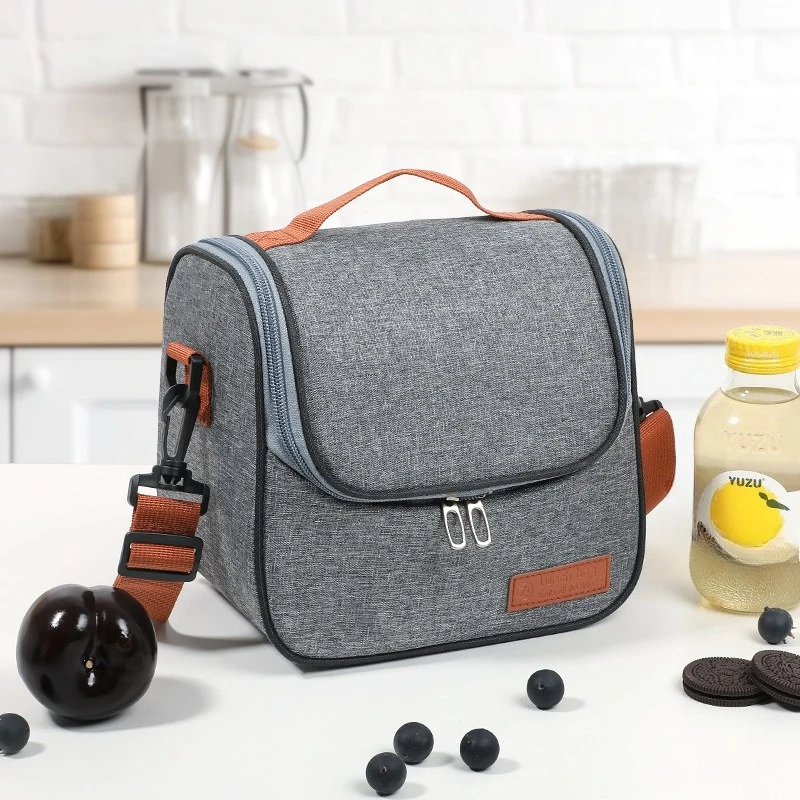 Insulated Reusable Thermal Cooler Tote with Shoulder Strap - Leakproof Lunch Bag