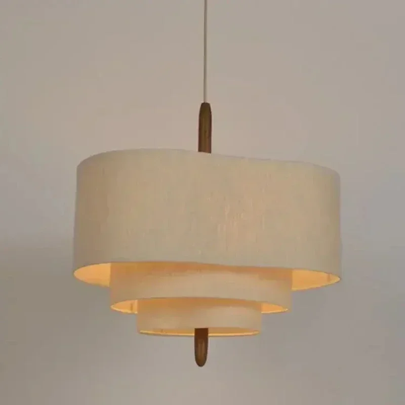 Wabi Sabi Led Ceiling Chandelier Japan Cloth Ceiling Lamp Living Room Kitchen Island Pendant Lights Home Decorations Lustre