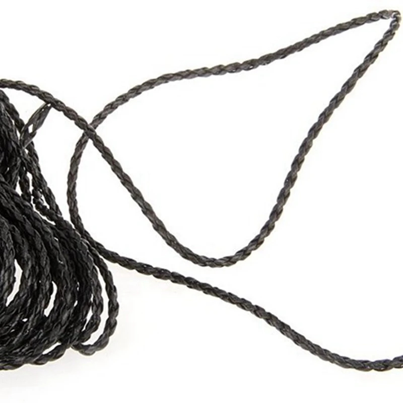 블랙 브레이드 가죽 목걸이 코드, DIY 스트링, 블랙 고무 코드, 3mm 핫, 9M, 24 인치