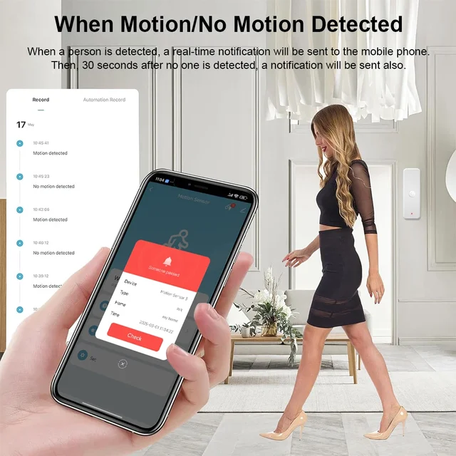 Tuya PIR Motion Sensor WiFi/Zigbee Smart Detector Human Body Infrared Detector Security Smart Life Works with Alexa Google Home 2