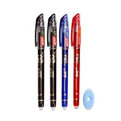 Erasable Blue Gel Pen Set - Fine Point Kawaii Ballpoint for Writing and Stationery Supplies (Mixed Pen 4 PCS)