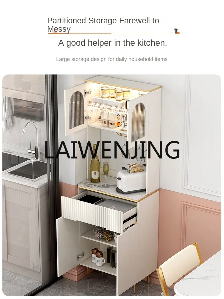 

Ultra-Narrow Sideboard Cabinet Integrated Wall Modern Minimalist Living Room Storage Stone Plate Tea Cabinet