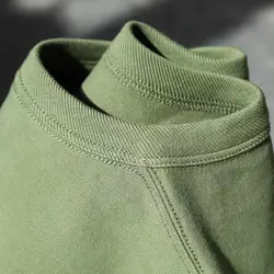 Heavyweight Avocado Green Brushed Cotton Short Sleeve Summer T - Shirt - S (Army Green)