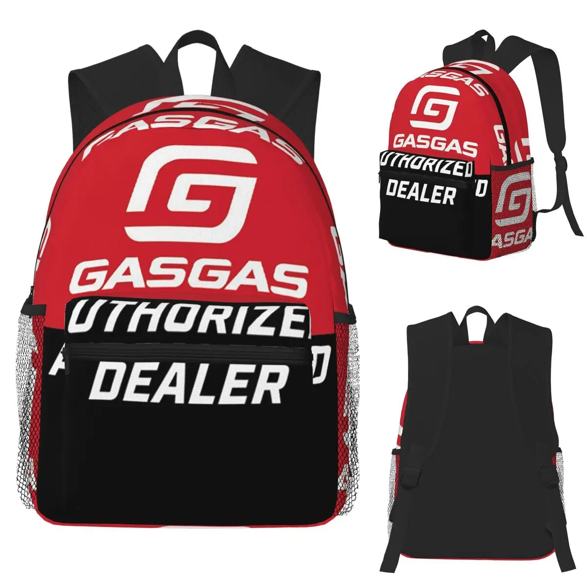 GasGas Motorcycle Mountain College Student Backpack School Bag Hiking Travel Daypack for Boys Girls Fashion Bookbag Shoulder Bag 1