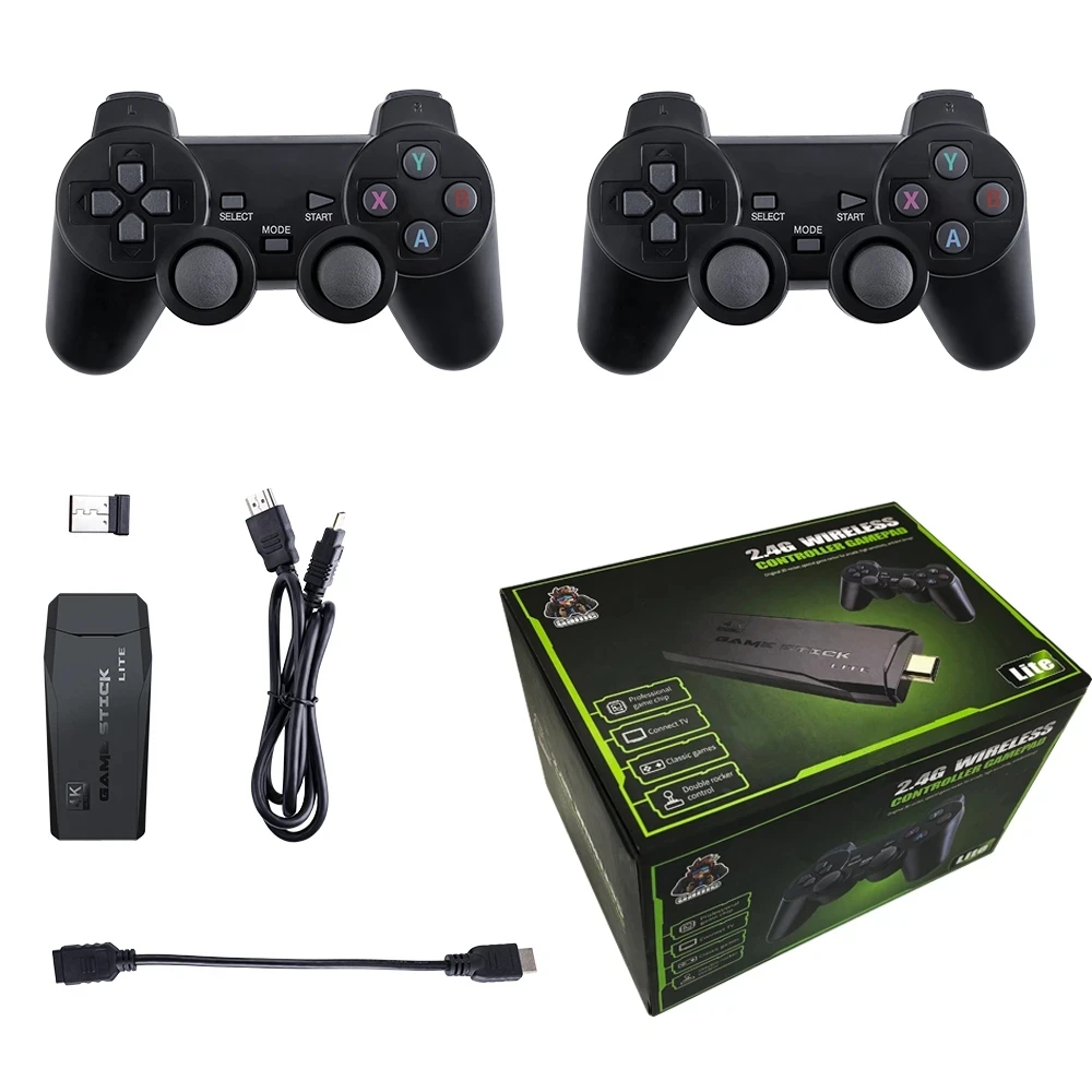 Game Console 64G Built-in 10000 Games Retro handheld Console Wireless Controller Game Stick For Best Kid Gift