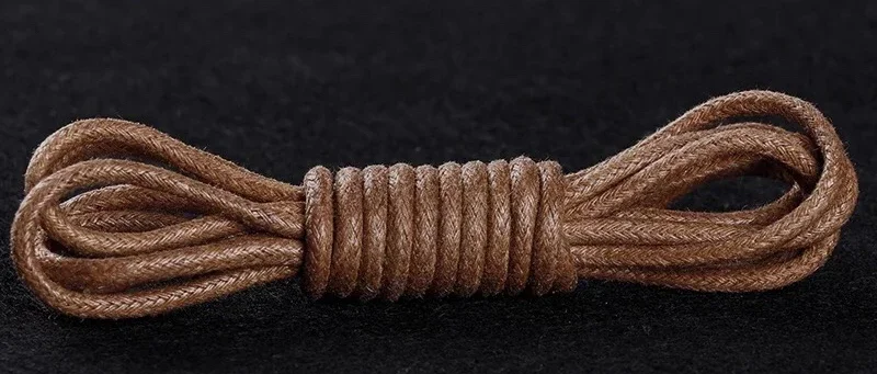 Premium Waxed Cotton and Leather Waterproof Shoelaces