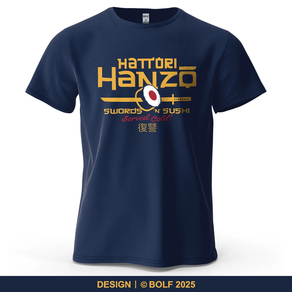 Hattori Hanzo Printed Men's T-Shirt 100% Cotton Oversized Anime Fashion Graphic Tees for Women Tops Streetwear Cultural Apparel