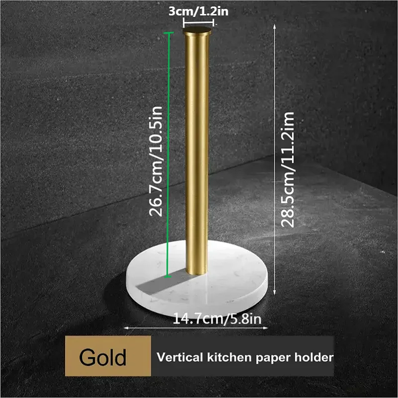 Marble Paper Towel Holder Kitchen Paper Towel Rack Nailing Free Vertical Roll Rack Plastic Wrap Storage Paper towel holder paper towel rack