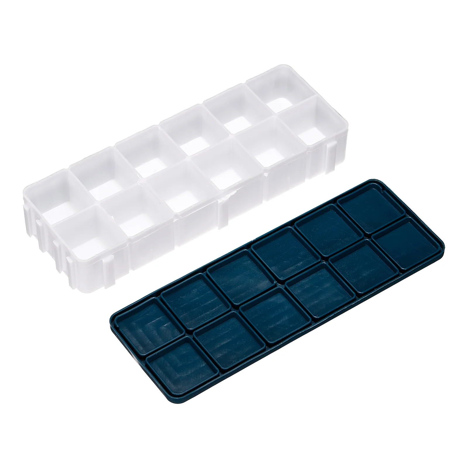 10/12Grid Paint Palette Plastic Painting Tray Deep Saver Box Detachable Soft Cover Storage Organizer for Watercolor Gouache