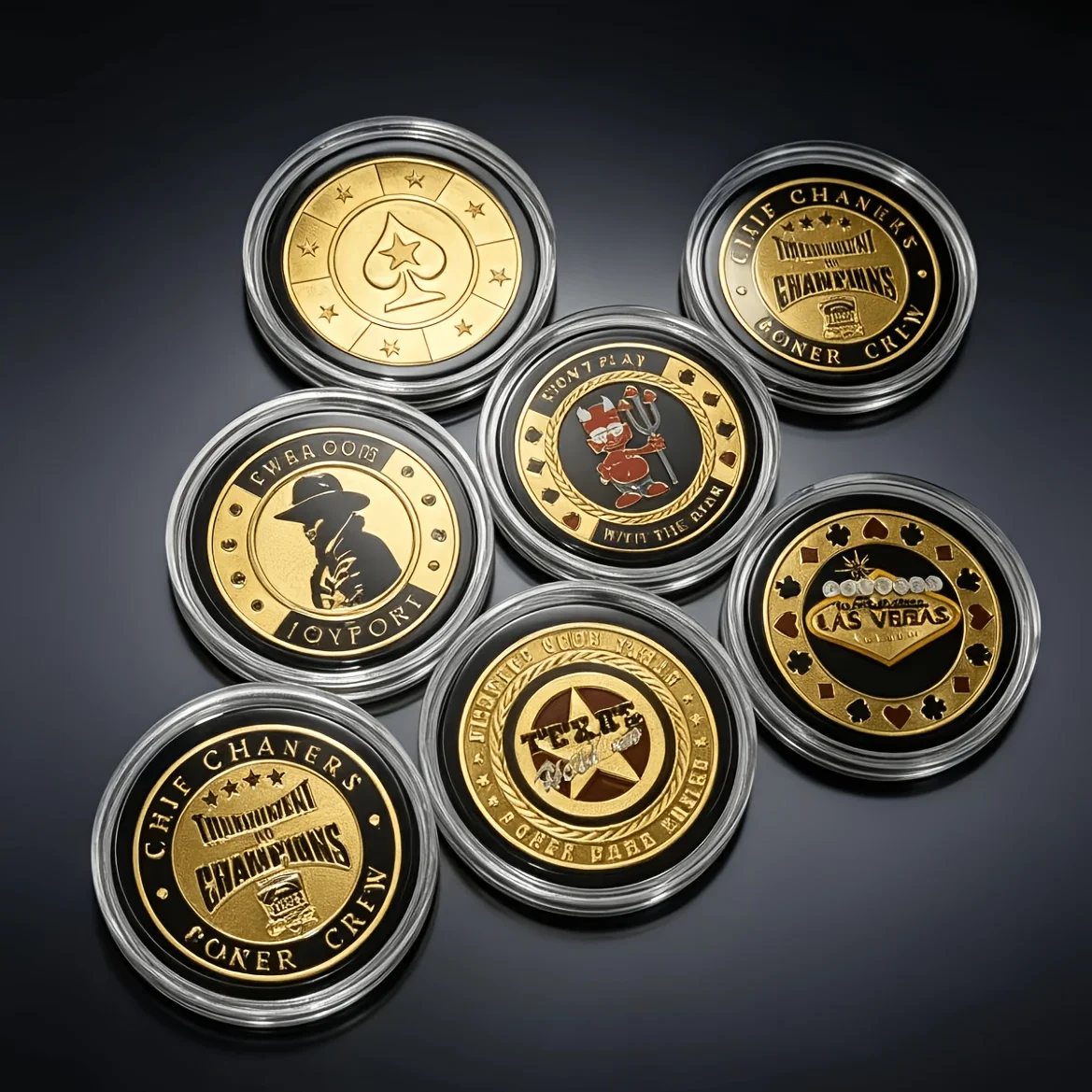 금도금된 금속 포커 카드 가드 코인 40mm, 포커 게임 토너먼트 및 홈 엔터테인먼트용 수집용 딜러 버튼