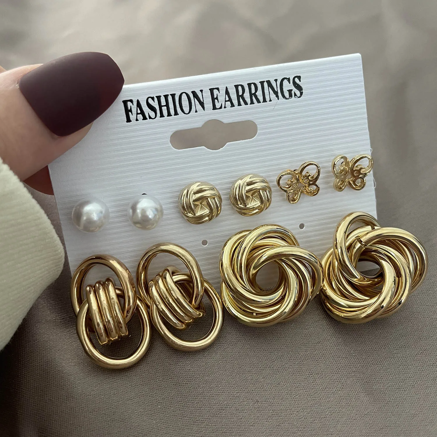 Korean Trendy Geometirc Butterfly Pearl Earrings Set For Women Resin Acrylic Star Heart Round Hoop Earrings Brincos Jewelry Gift