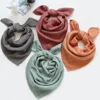 60x60cm Muslin Squares Bamboo Baby Blanket Bibs Newborn Solid Bandana HandKerchief Infant Swaddle Wrap Burp Cloth Towel Scarf 2
