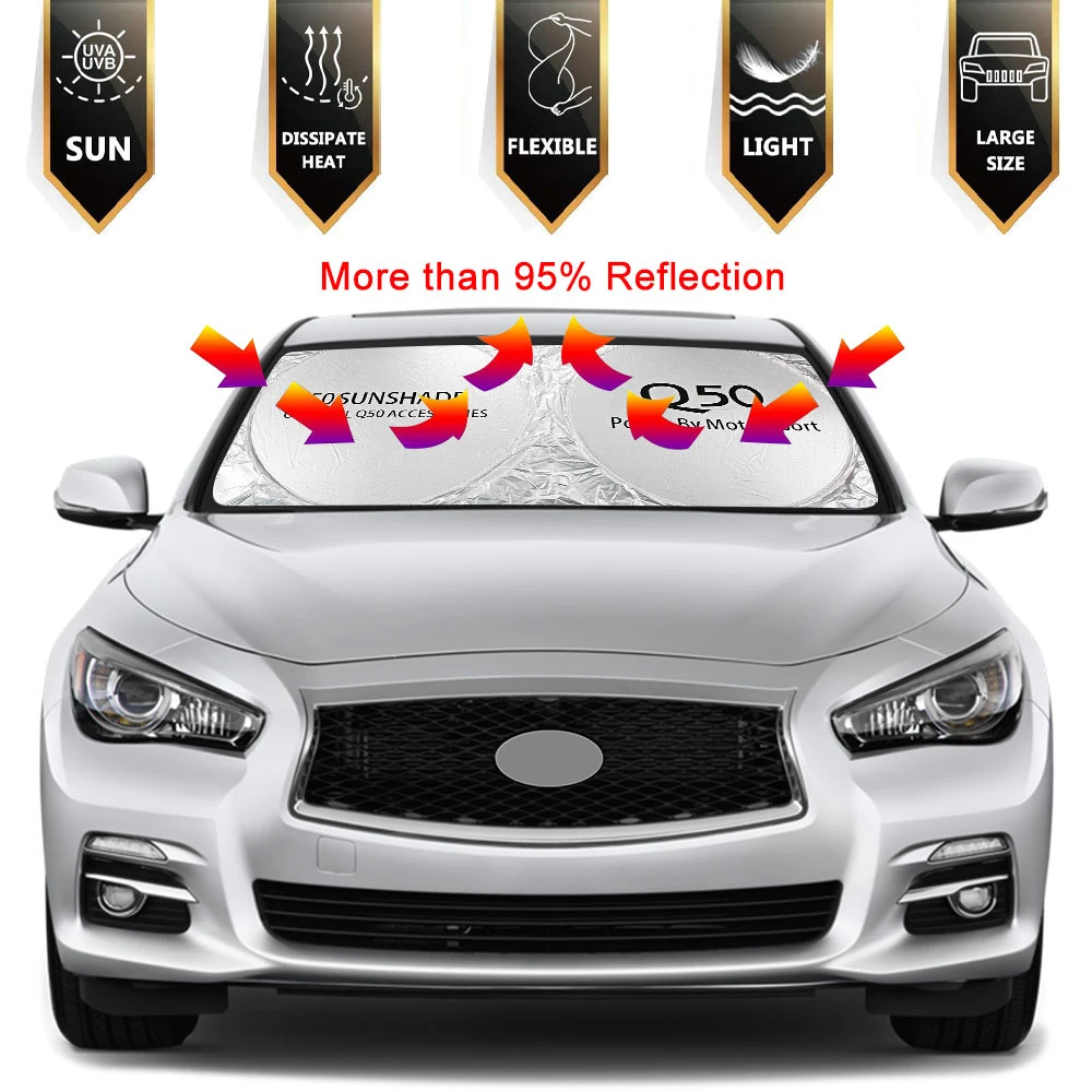 Car Windshield Sun Shade Cover For Infiniti Q30 Q50 Q60 Q70 QX30 QX50 QX60 QX70 QX80 IPL Accessories Anti UV Reflector Visor car sunshade windshield sunshade windshield sun shade