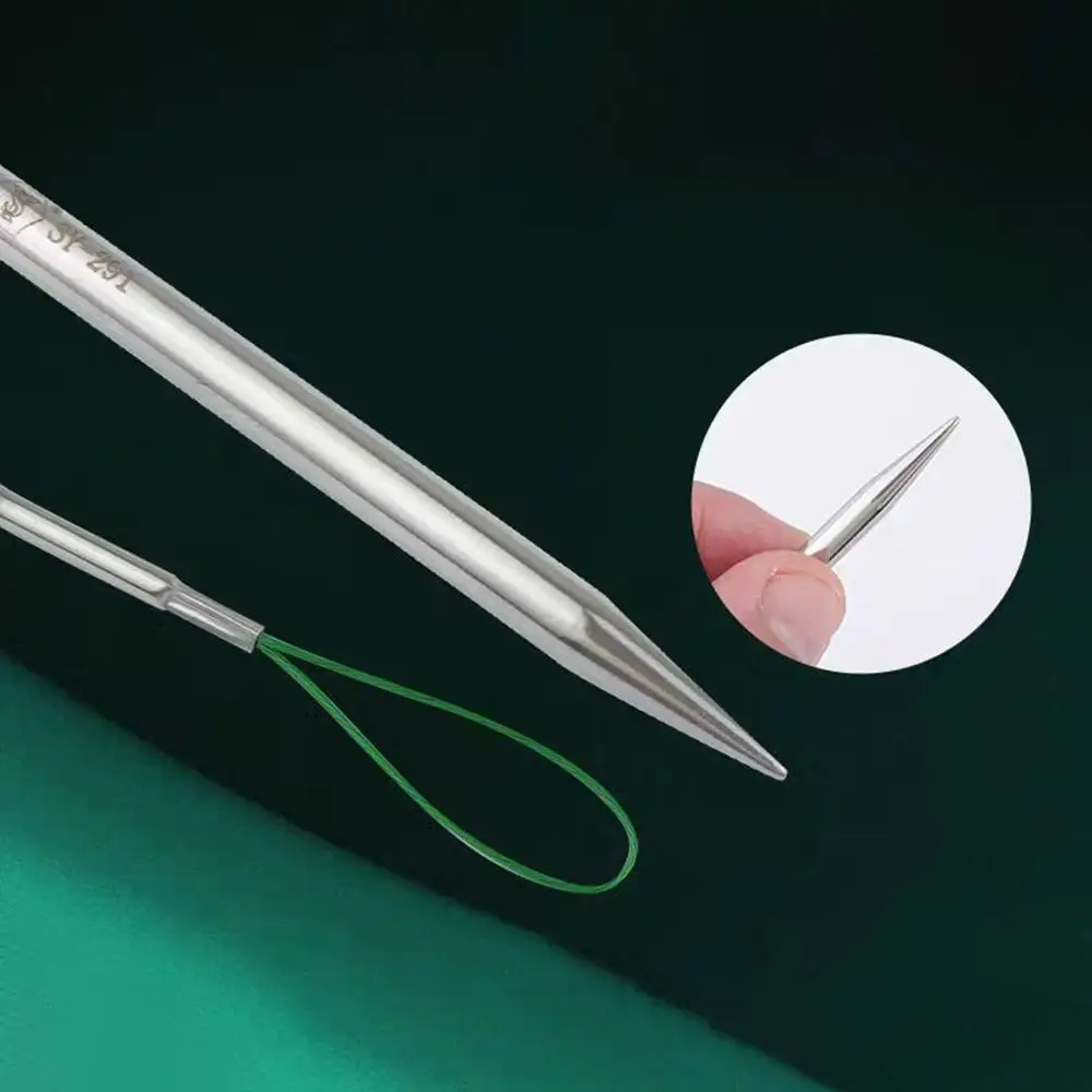 Silver Iron Elastic Cord Rope Threader Tool for DIY Crafts