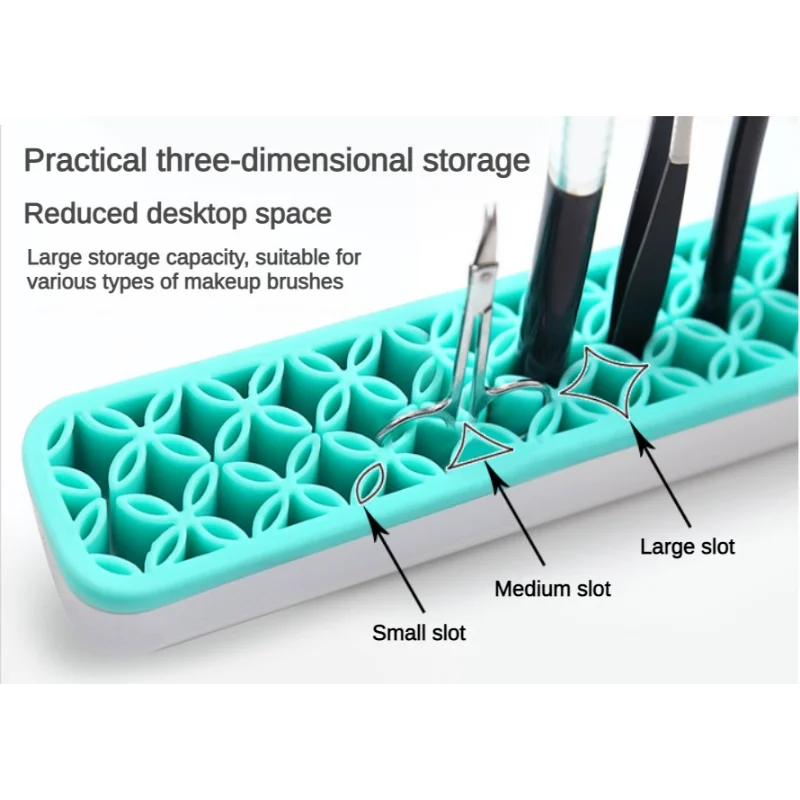 Silicone Nail Pen Holder Organizer Makeup Brush Display Stand Rack Storage  Case Brush Drying Rack Shelf Makeup Brush Holder Rack