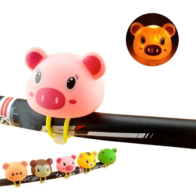 Description Picture 2 of itemCartoon Animal Bicycle Bell Ring Kids Scooter MTB Road Bike Headlight Horn Cycling Handlebar Lamp Flashlight Bike Accessories