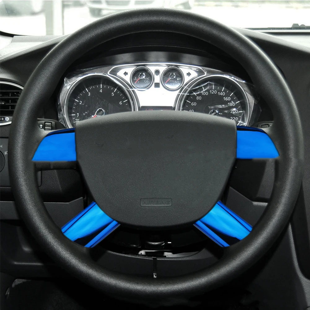 Adesivo per rivestimento decorativo per volante in acciaio inossidabile per Ford Focus 2 MK2 2005 - 2011 Accessori 4 pezzi  34