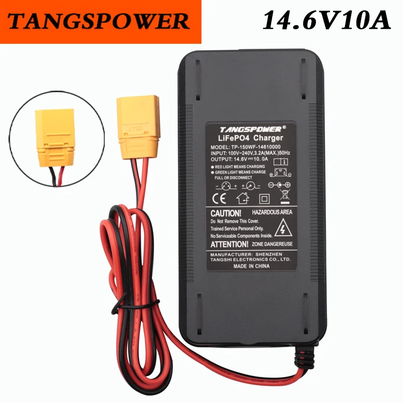 

14.6V 10A Charger For 12.6V 10A Lifepo4 Battery Charger with XT90 Charge DC Adapter Input 100-240V XT90 head