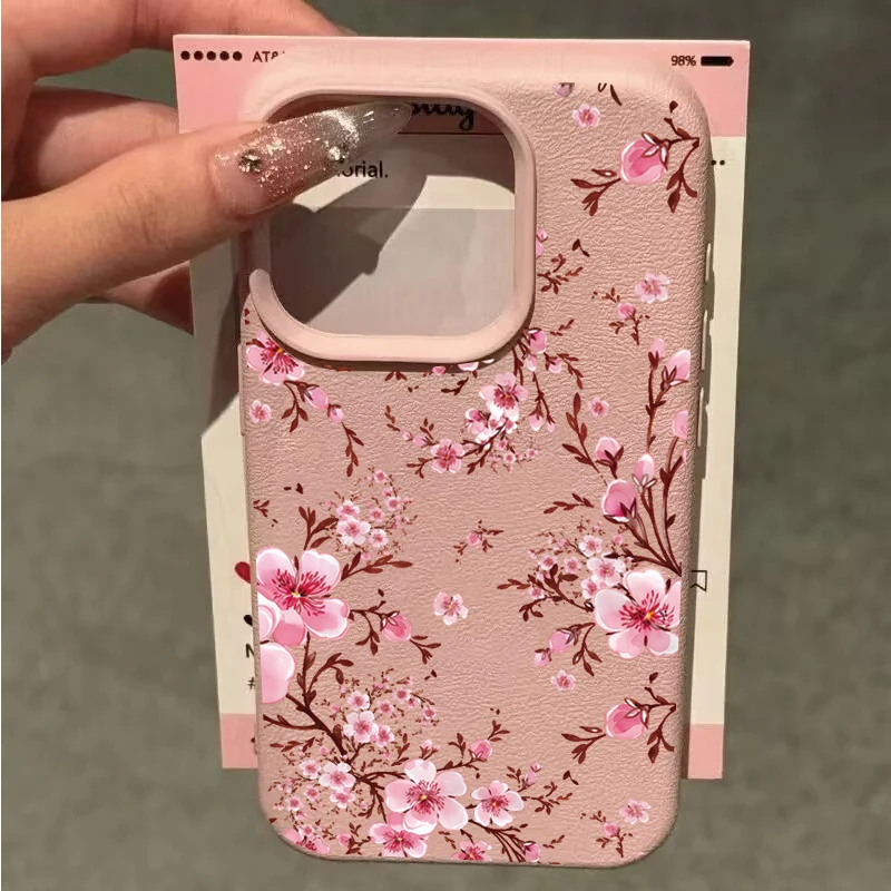 Elegant Flower Butterfly Leather Candy Phone Case Cover