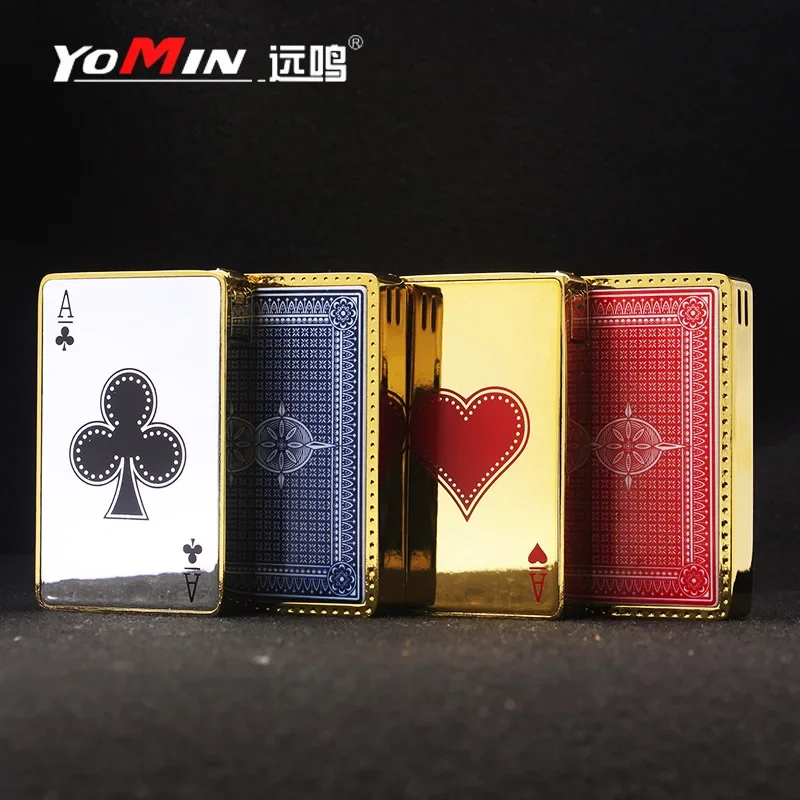 

Plastic Playing Card A Electroplated Inflatable Open Flame Lighter