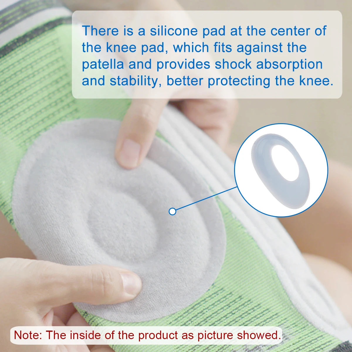 Knee Pad VELPEAU Knee Pad Silicone for Arthritis Pain Spring Compression for Fitness Gear Basketball Volleyball