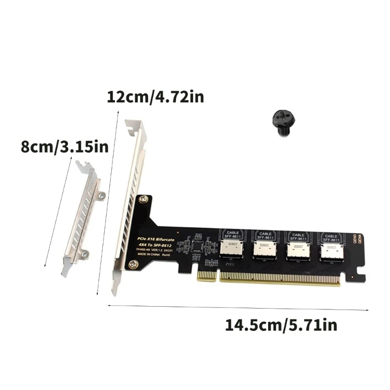 PCIe X16 To Oculink SFF 8612 SFF 8611 Expansion Adapter Fast For Mainboard Multiple Disk Support PCIE X4X4X4X4