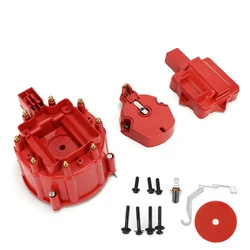 High - Performance Car Distributor Cap with Coil Rotor - Premium Auto Accessory for V8 Engines (Red)