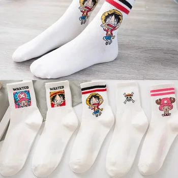 One Piece New Anime Socks Cartoon Luffy Kawaii Chopper Spring Autumn Cotton Short Socks Accessorie for Men Women Children Gifts 1