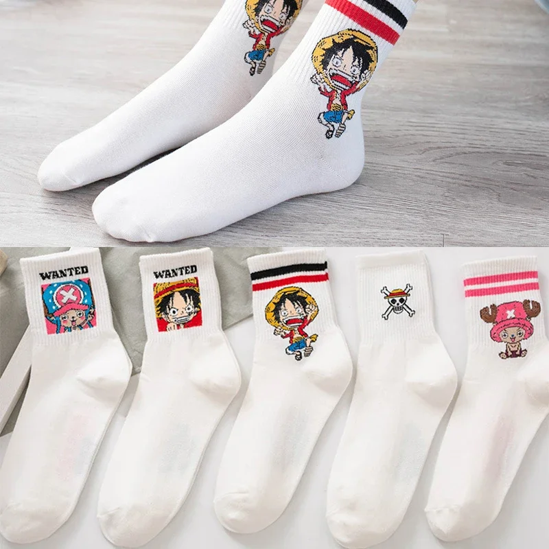 One Piece New Anime Socks Cartoon Luffy Kawaii Chopper Spring Autumn Cotton Short Socks Accessorie for Men Women Children Gifts