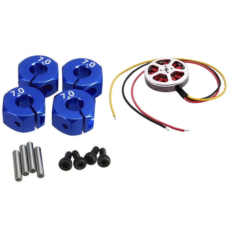 

4 шт. синий Rc Металл 7,0 колеса Hex 12 мм привод с винтом и 1 шт. 5010 360Kv высокий крутящий момент бесщеточные двигатели