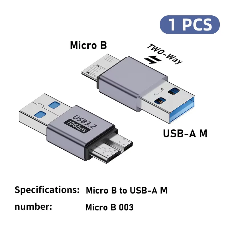 High-Speed USB-C Female to Micro B Male Adapter