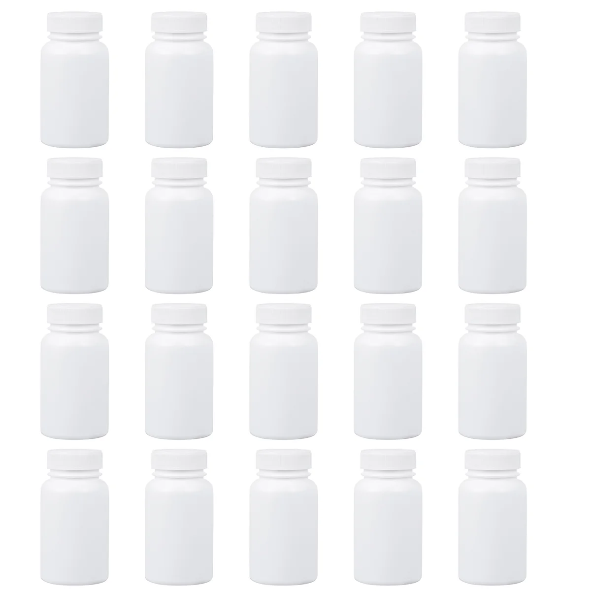 

Empty Pill Bottle Plastic Medicine Bottle 20Pcs Portable Tablet Container Case Reagent Bottle Caps Capsules Storage