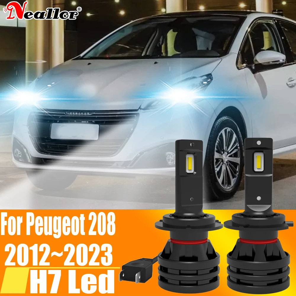 

2 шт., Автомобильные светодиодные лампы H7 Canbus H18 6000K 12 В 55 Вт для Peugeot 208 2012 ~ 2023