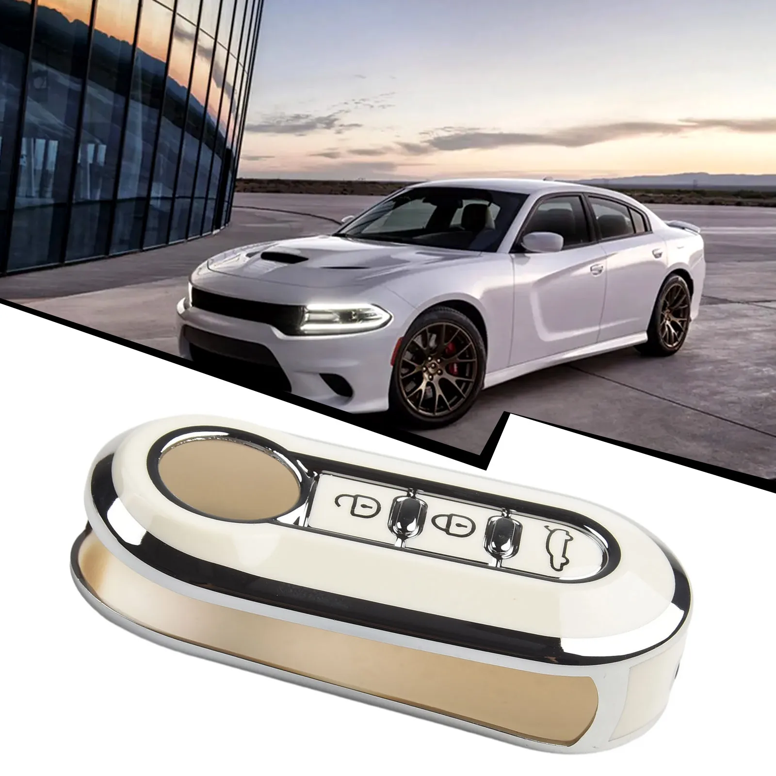 

High Quality Car Accessories 3 Button Key Case Creamy-White Deluxe Durable Easy To Install Lightweight Protect Keys