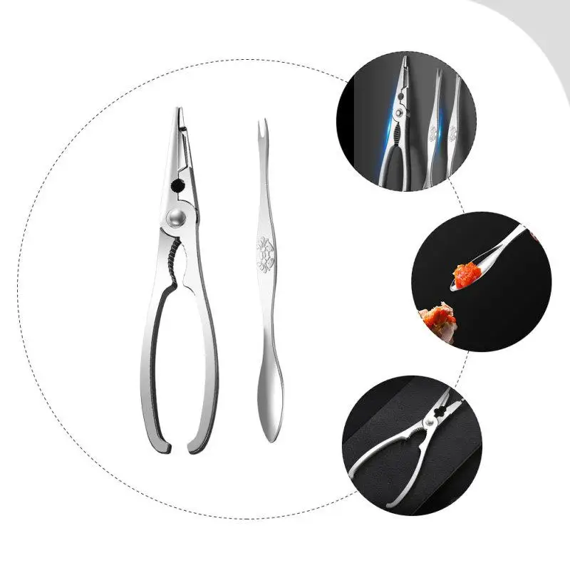 Description Picture 5 of itemCrab Claws and Needles The Lobster Cutlery Seafood Tool Nut Peeling Stainless Steel Handheld Scissor Eating Opening Clamp
