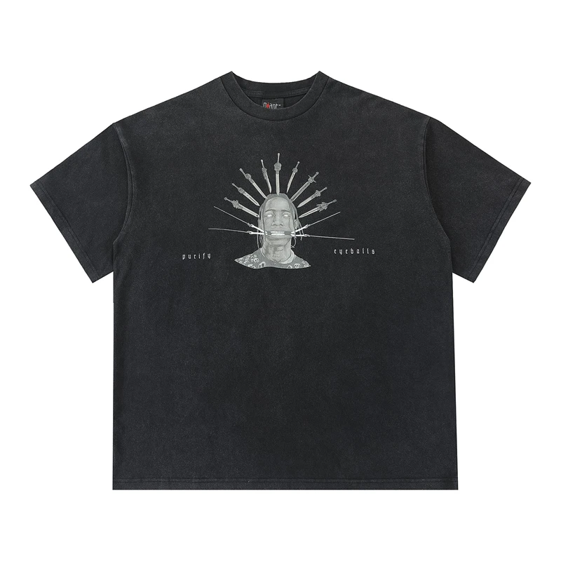 

23SS Vintage Washed T-Shirt Men Women High Quality Oversized T Shirt Tops Tee