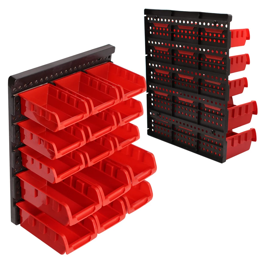 ABS Wall-Mounted Storage Box Tool Parts Garage Unit Shelving Hardware Screw Tool Organize Box Components Tool Box