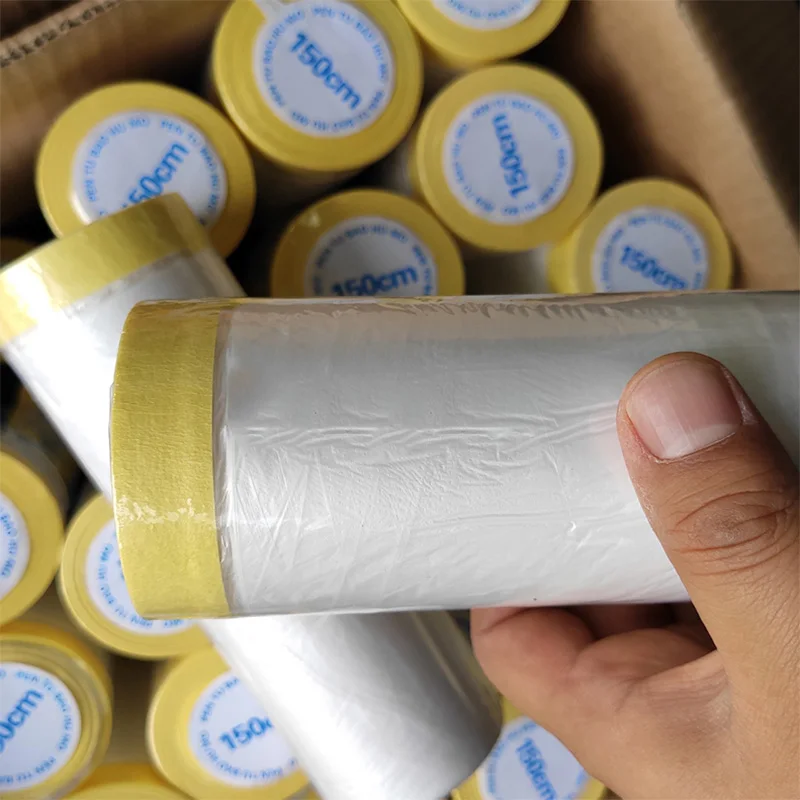 1 Roll Wall Treatment Pre Taped Masking Paper Covering For