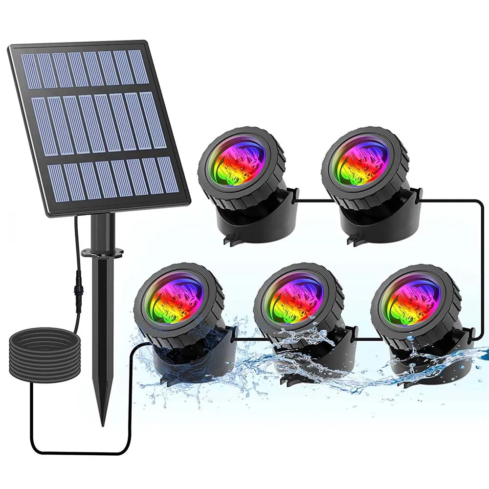 LED RGB Solar Light Outdoor IP68 Waterproof Solar Lawn Lamp Pool Light Underwater Garden Path Decor Landscape Solar Power Light