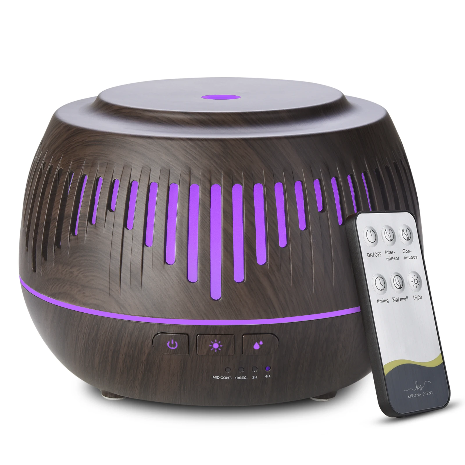 Smart Remote Control Home Appliances 500ML Wood Grain Aromatherapy Essential Oil Diffuser Aroma Air Humidifier with LED Light |