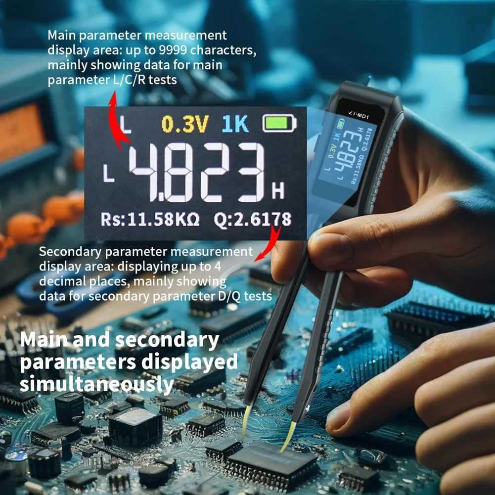 A10I -MD1 지능형 핀셋 LCR 디지털 브리지 테스터, 저항, 커패시턴스 및 인덕턴스 자동 측정